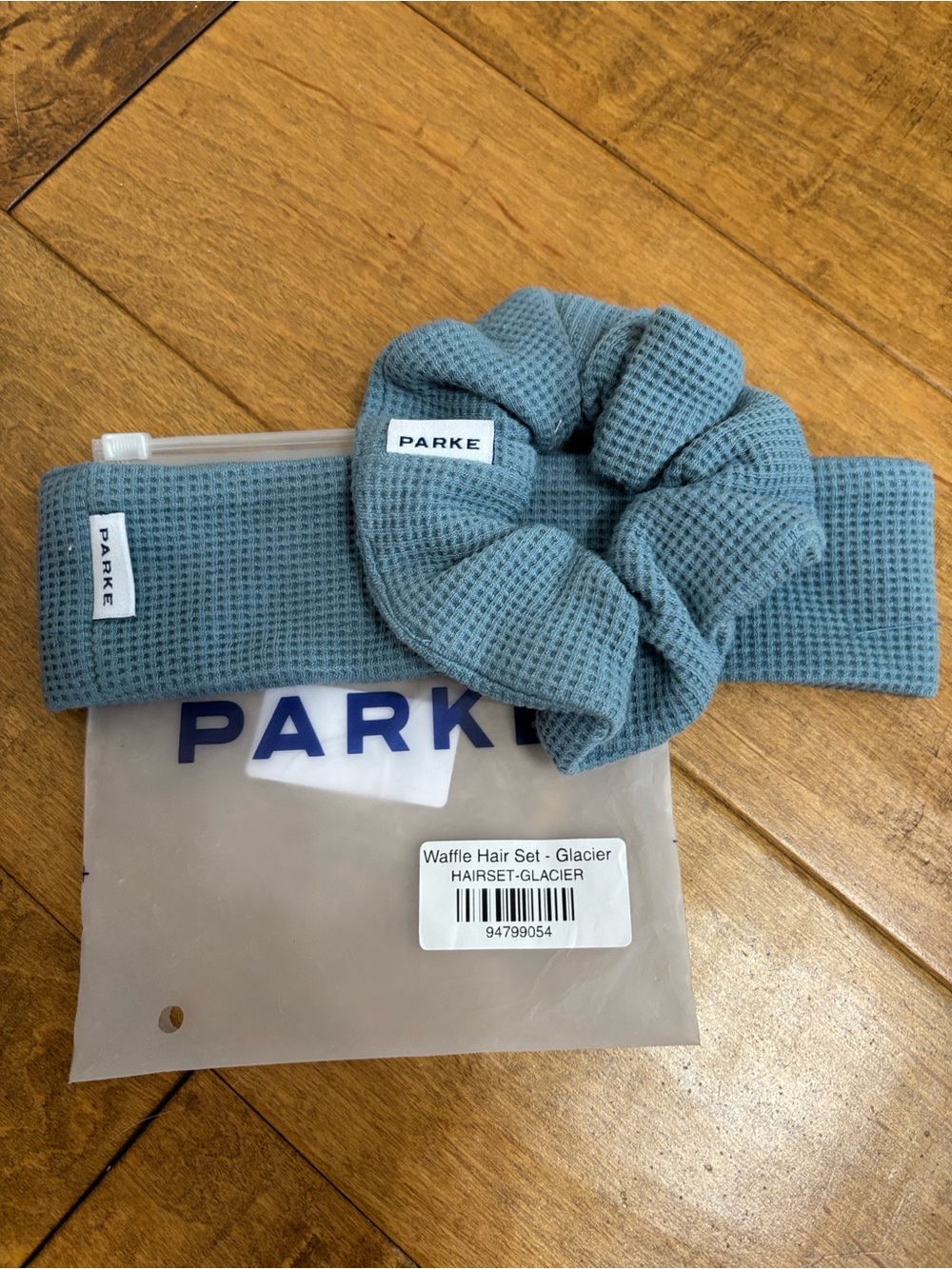 Parke Waffle Hair Set - Headband & Scrunchie - in the color Glacier NWT